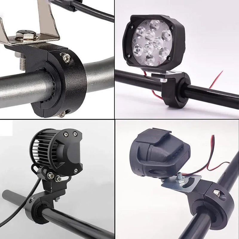 X2 Soporte De Neblinero Barra Led Abrazadera Para Auto Moto