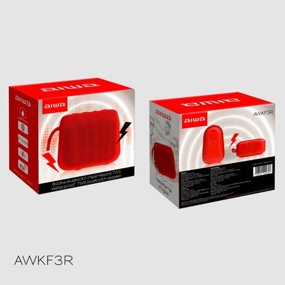 Parlante Aiwa Portátil Impermeable Awkf3r Bluetooth Recarga Rojo
