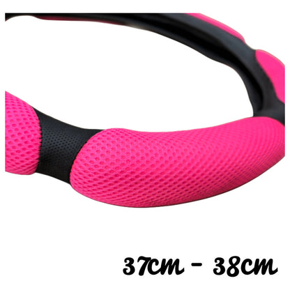 Funda Cubre Volante Universal 3d Acolchado Antidesliza Rosa