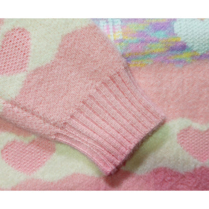 Sweater De Niña Tejido Cuello Alto Suéter Caliente Polerón Rosa 211 Corazones 130