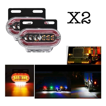 X2 Luz Led Lateral Bicolor Luz De Trocha 24v Destellante