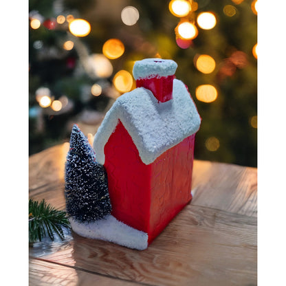 Villa De Navidad Mini Con Luz Casa Navideña Con Luz Y Árbol