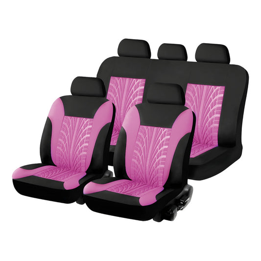 Funda Cubre Asiento Auto Rosado Universal 9pieza Rosa Diseño