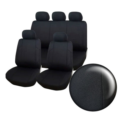 Set Funda Cubre Asiento Auto Universal Negro Entero 9pcs
