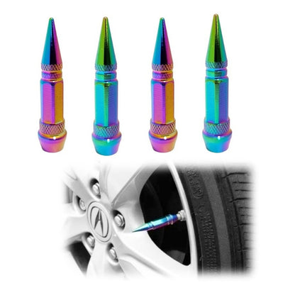 X4 Set Tapa Válvula Punta Auto Moto Bicicleta Tornasol /r&c