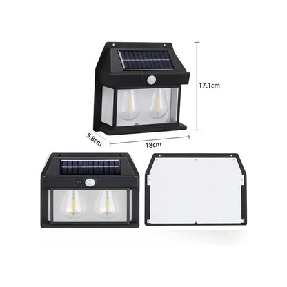 Lámpara Solar Luz Blanca Aplique D Pared 2 Ampolleta Vintage