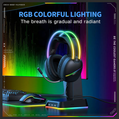 Audifono Gamer Onikuma X33 Conexión Usb Y Tipo C Luz Rgb X33 Negro