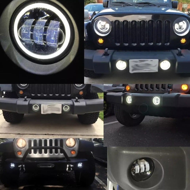 X2 Foco Neblinero Led Luz Antiniebla 4 Pulgadas Ojo De Angel