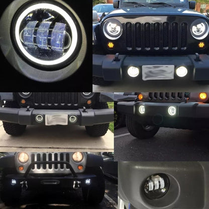 X2 Foco Neblinero Led Luz Antiniebla 4 Pulgadas Ojo De Angel