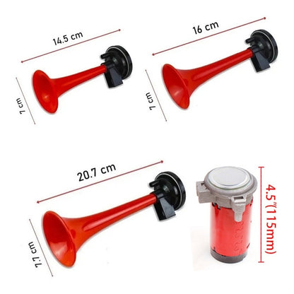 Bocina Eléctrica Tres Trompetas Aire + Compresor Auto 12v