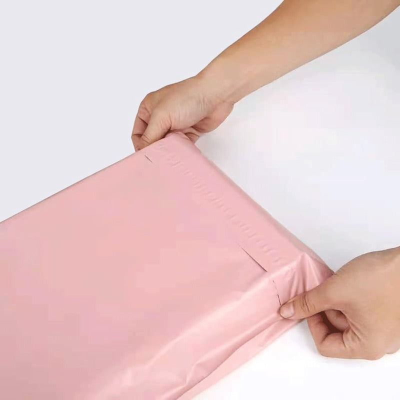 X100 Bolsas Courier Para Embalar 20x35cm Rosa