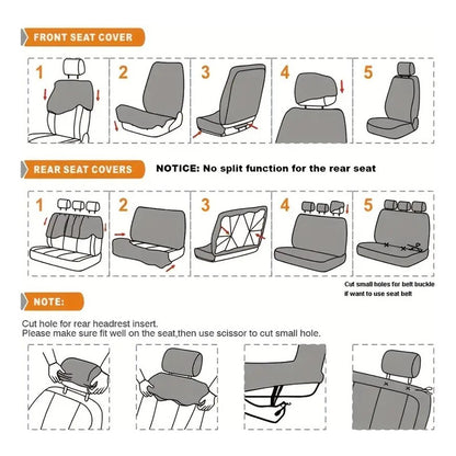 Set Fundas Cubre Asiento Para Mujer Rosa - Negro 9pcs R&c