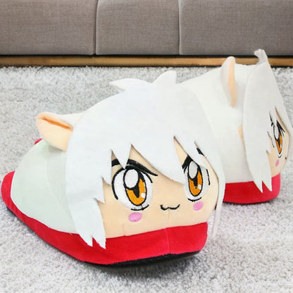 Pantuflas Acolchada Abierta Anime Inuyasha Talla 36-41 Kawai Rojo Único