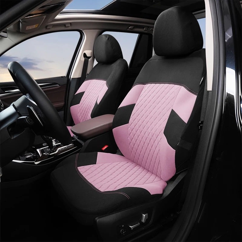 Funda Cubre Asiento Auto Rosado Universal 9pieza Rosa Diseño