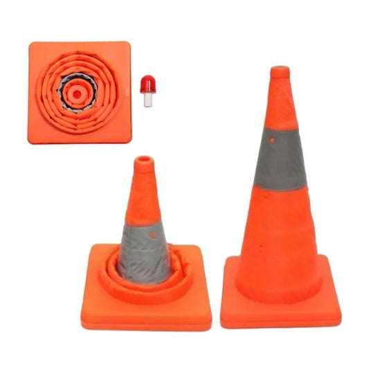 X2 Cono De Emergencia Retractil Reflectante Con Luz Led 50cm