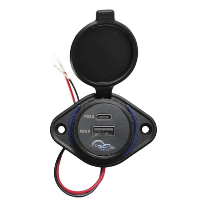 Adaptador Carga Rápida 1 Usb 1 Type C 12-24v Sobrepuesto