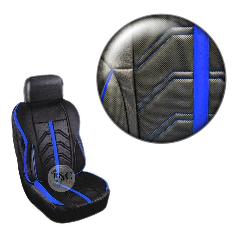 Juego Funda Cubreasiento 100% Eco Cuero Acolchado Y Bolsillo