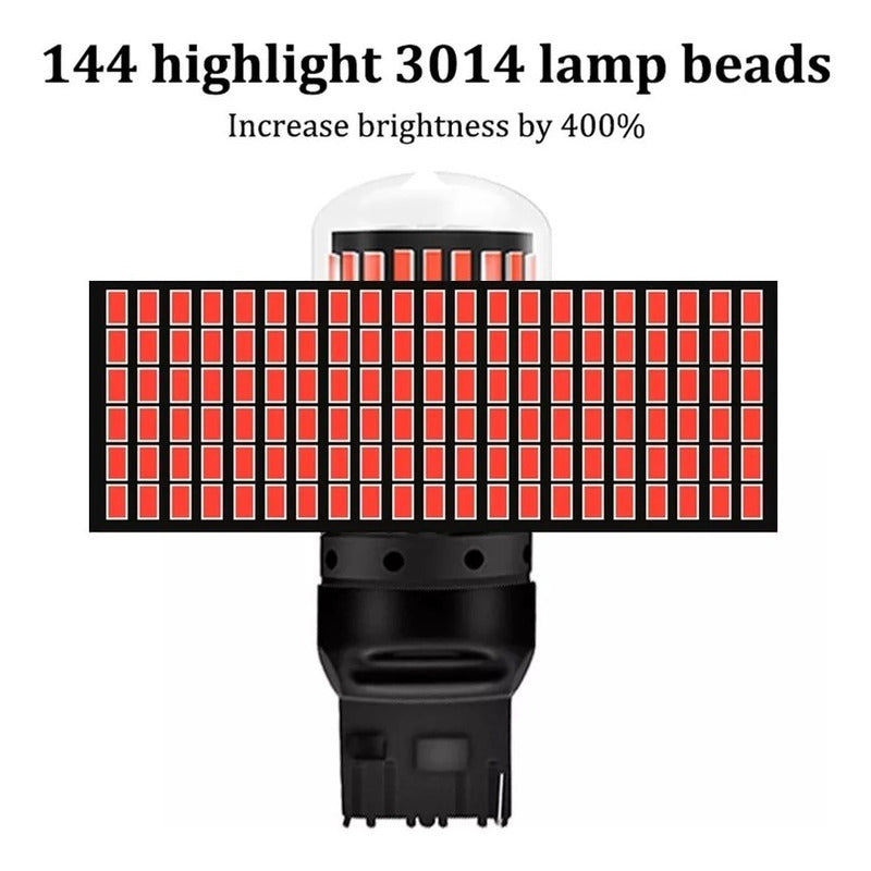 X2 Ampolleta Destellante Rojo 144led Luz Freno Estrobo Canbu
