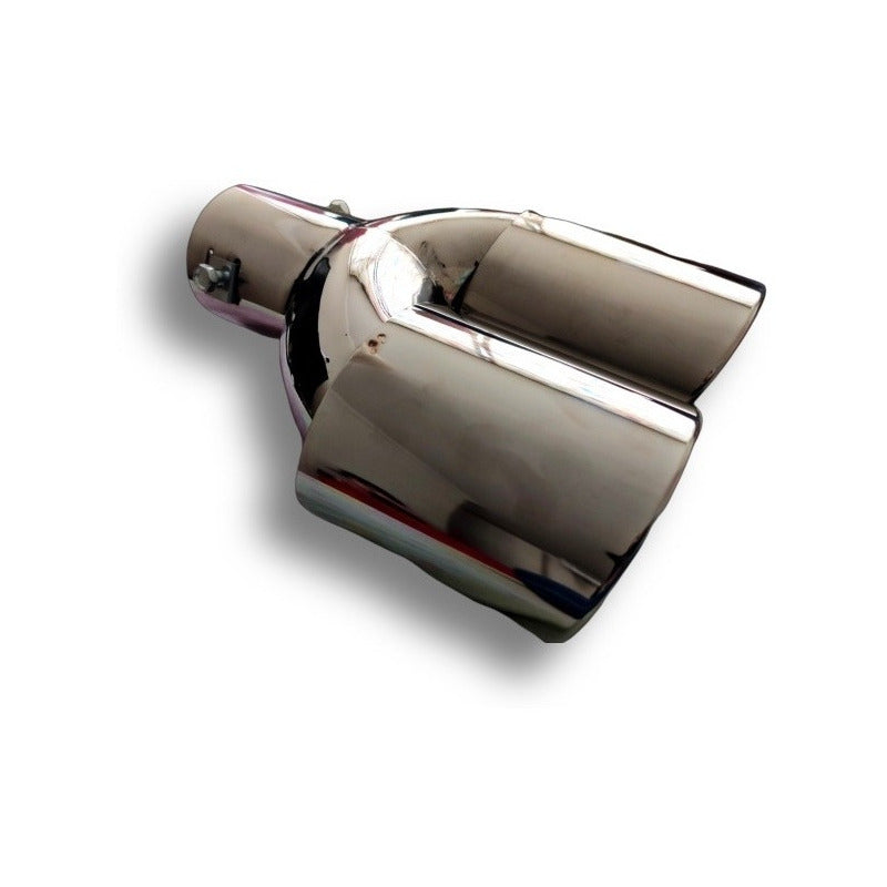 Cola De Escape Doble Cromada Tuning Universal Auto ,/ryc