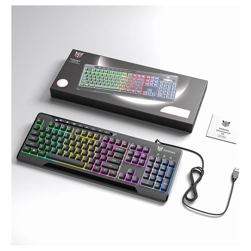 Teclado Gamer Onikuma G32 104 Teclas Con Luz Rgb Con Cable Negro G32 Inglés Us