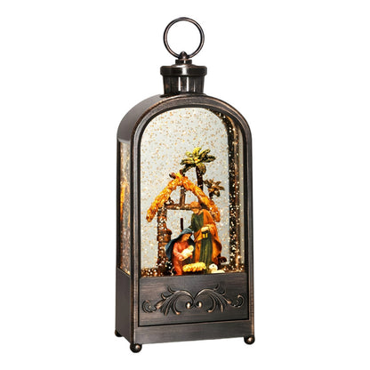 Farol Navideño Con Luz Led Música Lámpara Navidad Pesebre