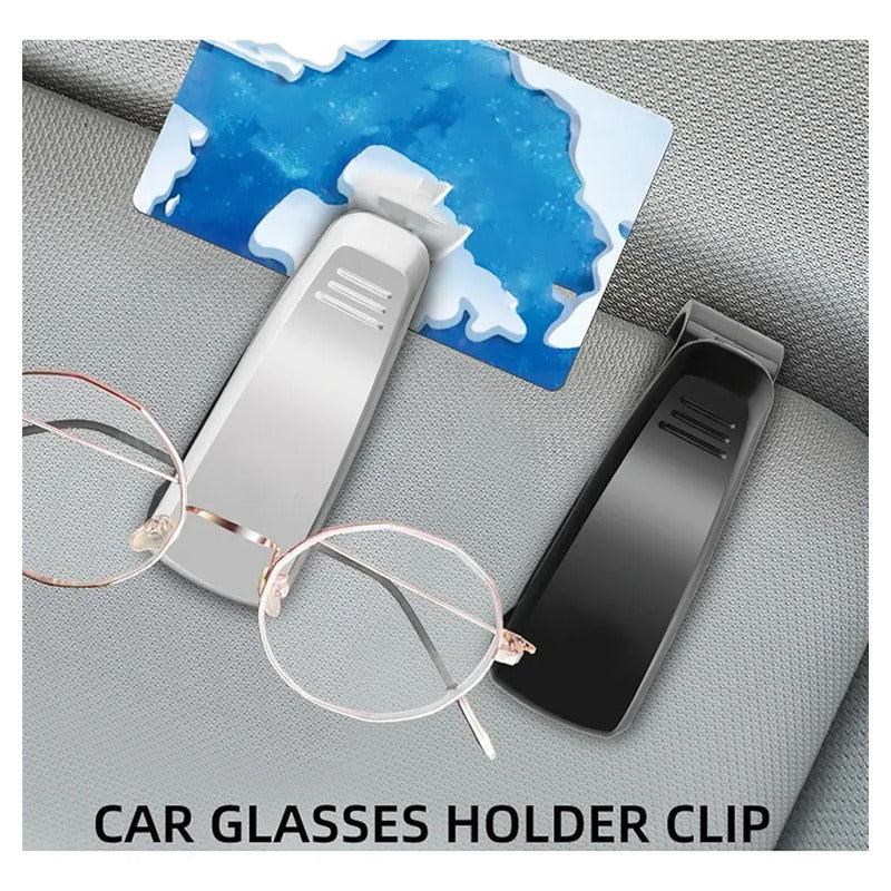 Soporte Para Lentes Pinza Porta Gafas Para Auto Al Tapasol Pinzas Para Lentes Gris/negro