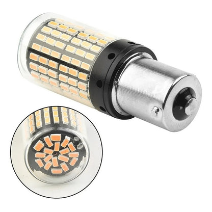 X2 Ampolleta 144 Led Intermitente Py21 Pata En V 12v Ámbar