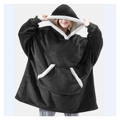 Polerón Con Capucha Sudadera Manta Sherpa Invierno Huggle/r&