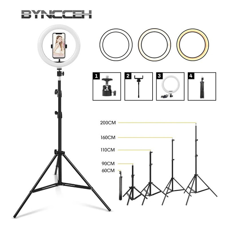 Aro De Luz Led De 26cm + Trípode De 2.1 Mts Oferta Tiktok