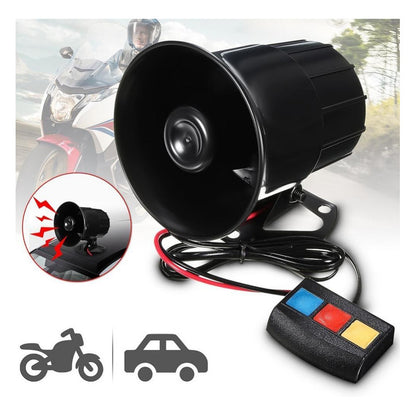 Bocina Policial Sirena 3 Tonos Auto Moto 12v Universal /ryc