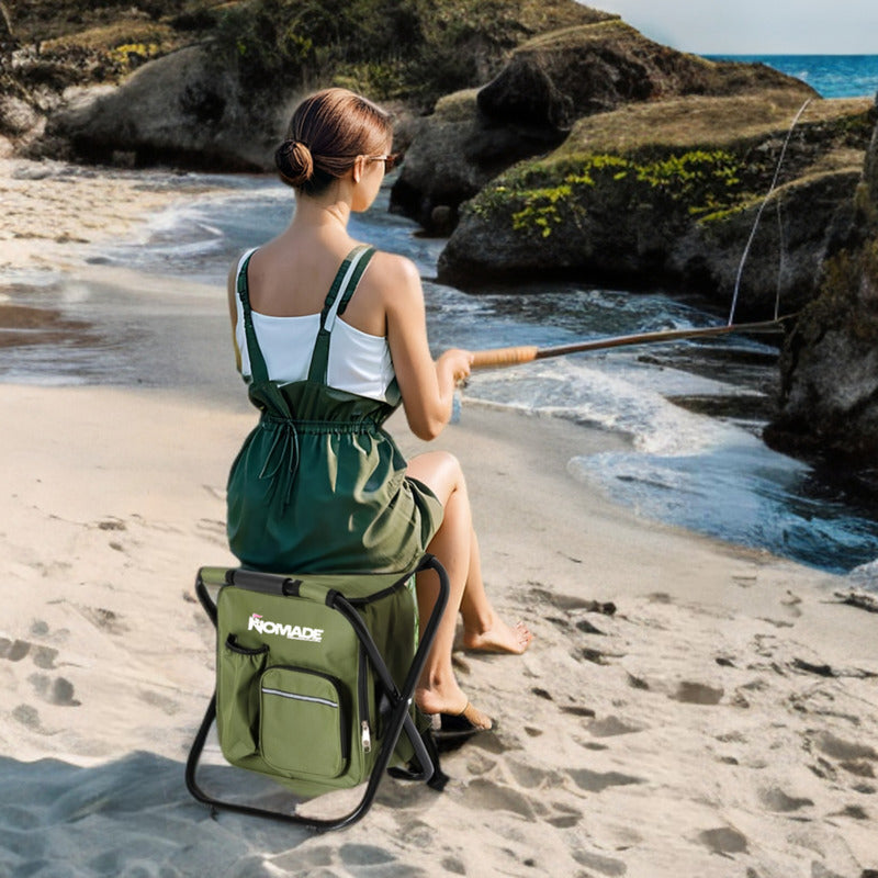 Piso 3en1 Plegable Mochila Con Cooler Silla Camping Pesca