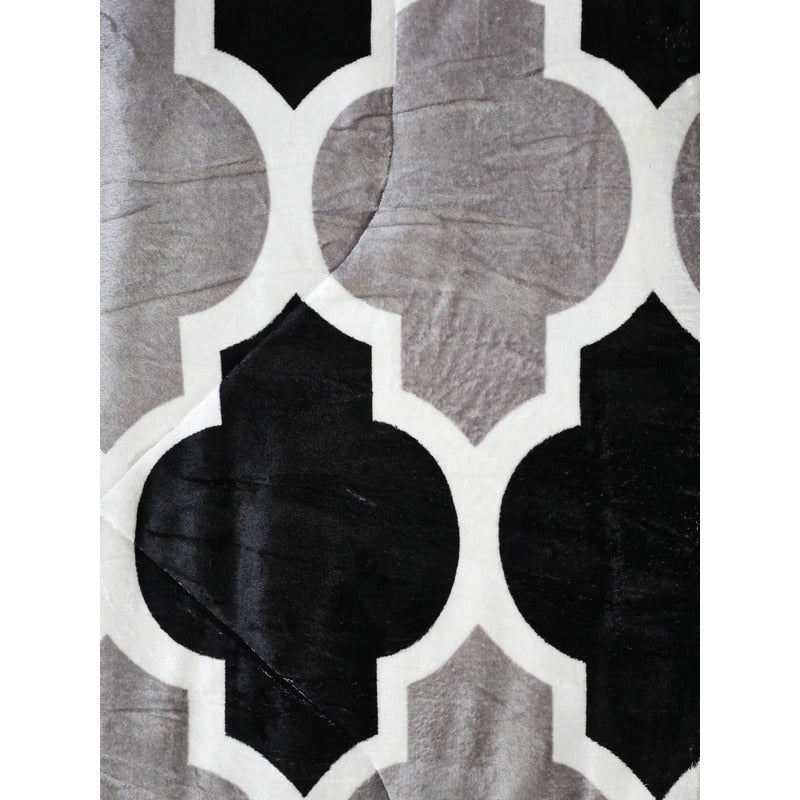 Plumón Cobertor Cubrecama Plush Chiporro Funda 2p Diseños Gris Mod5 Trebol