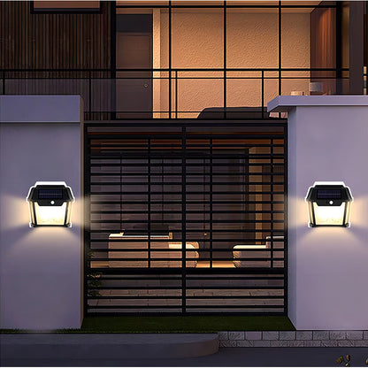 Lámpara Solar Luz Blanca Aplique D Pared 2 Ampolleta Vintage Estructura Negro