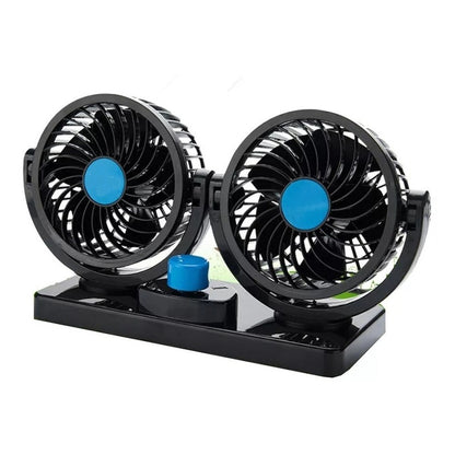 Ventilador Doble Automóvil 12v Accesorio Vehículo 360°/ R&c