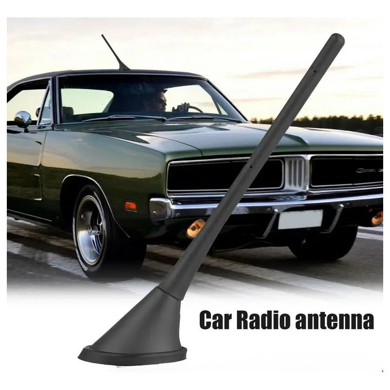 Antena De Radio Am/fm Para Auto 18cm + Base + Cable 137cm