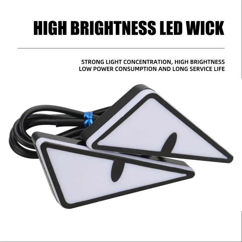 X2 Luz Led Moto Auto- Alas Ojos Devil Luz Patente Decoracio Positivo Negativo Ojos Devil 184502 Azul