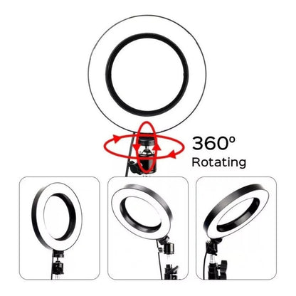 Aro De Luz Led De 30cm + Trípode De 2mts Luz Fría Cálida