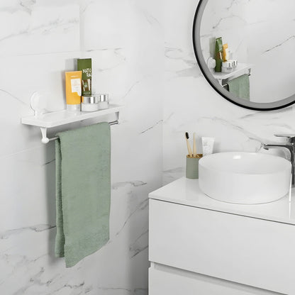 Estante Organizador De Ducha + Toallero Con Ventosa Adhesiva Color Blanco 30135