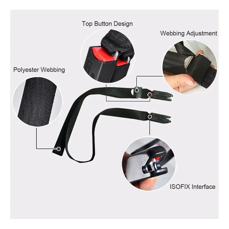 Cinturón De Seguridad Fijación Isofix Para Sillas Bebé Niñ@ Negro