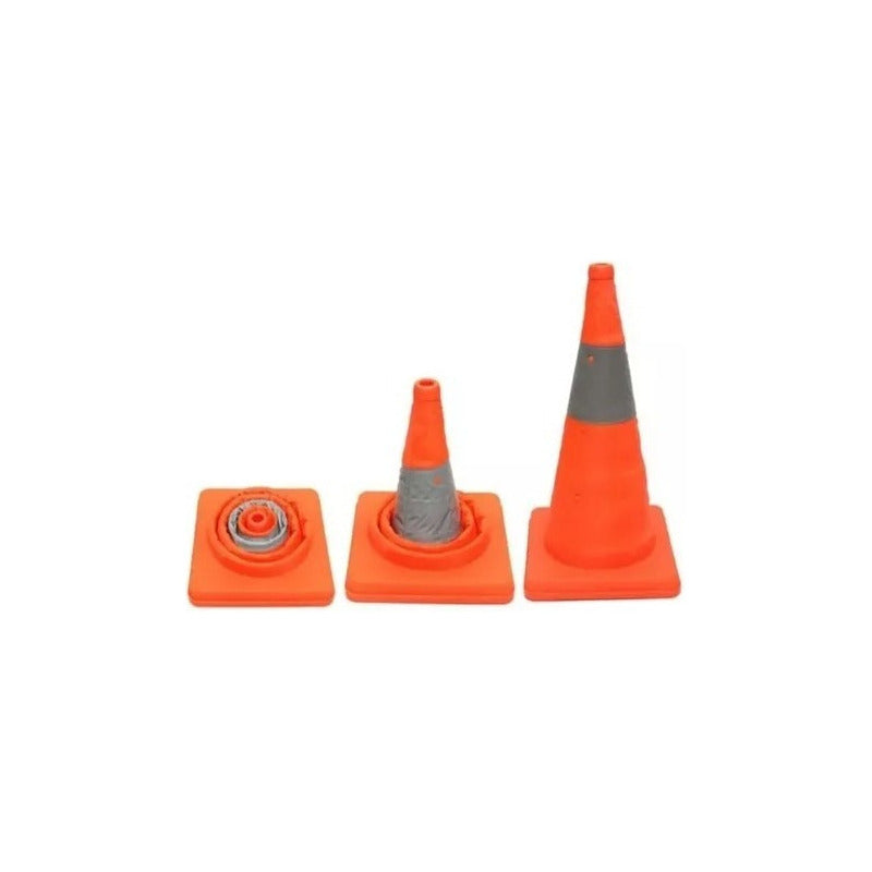 X2 Cono De Emergencia Retractil Reflectante Con Luz Led 50cm