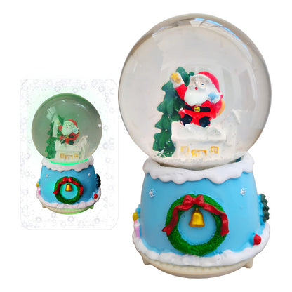 Bola De Nieve Esfera Cristal Navidad Luz Música Decora Chica