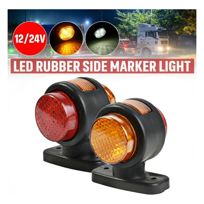 X2 Focos Luz Led Lateral Bi Color Destellante 12v-24v Trocha