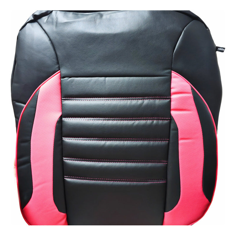 Juego Funda Cubreasiento 100% Eco Cuero Acolchado Y Bolsillo