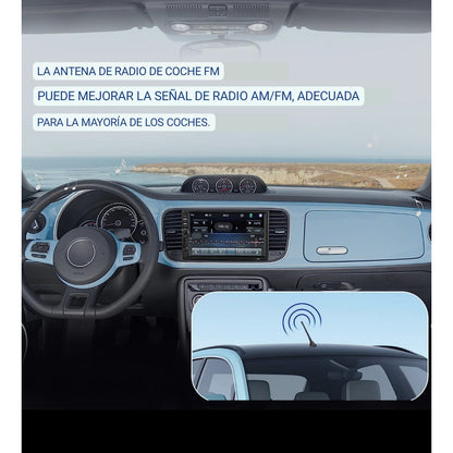 Antena De Radio Am/fm Para Auto 18cm + Base + Cable 137cm