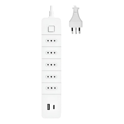 Alargador Con Switch 5 Posiciones + Usb + Tipo C 1.5mt Certi
