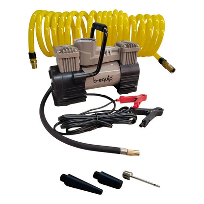 Compresor Aire Llanta Carro Moto Inflador Recargable 200p Color Negro 2 Pistones