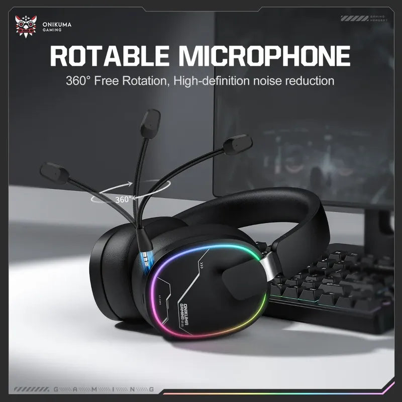Audifono Gamer Onikuma Gt836 4modos Bluetooth Usb C Y Cable Negro Gt836
