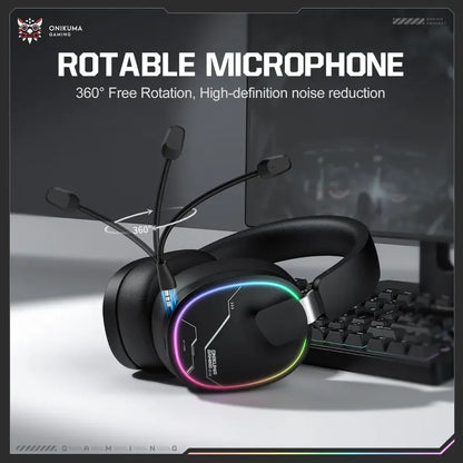 Audifono Gamer Onikuma Gt836 4modos Bluetooth Usb C Y Cable Negro Gt836