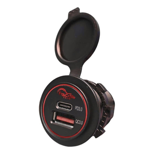 Cargador Doble Usb 18w Type C 30w Carga Rapida Luz 12-24v