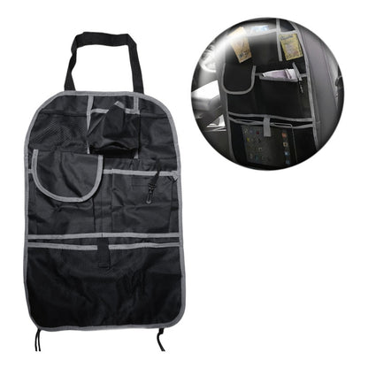Organizador Para Respaldo Asiento Trasero Auto Multifunción Negro Eco Cuero 14222